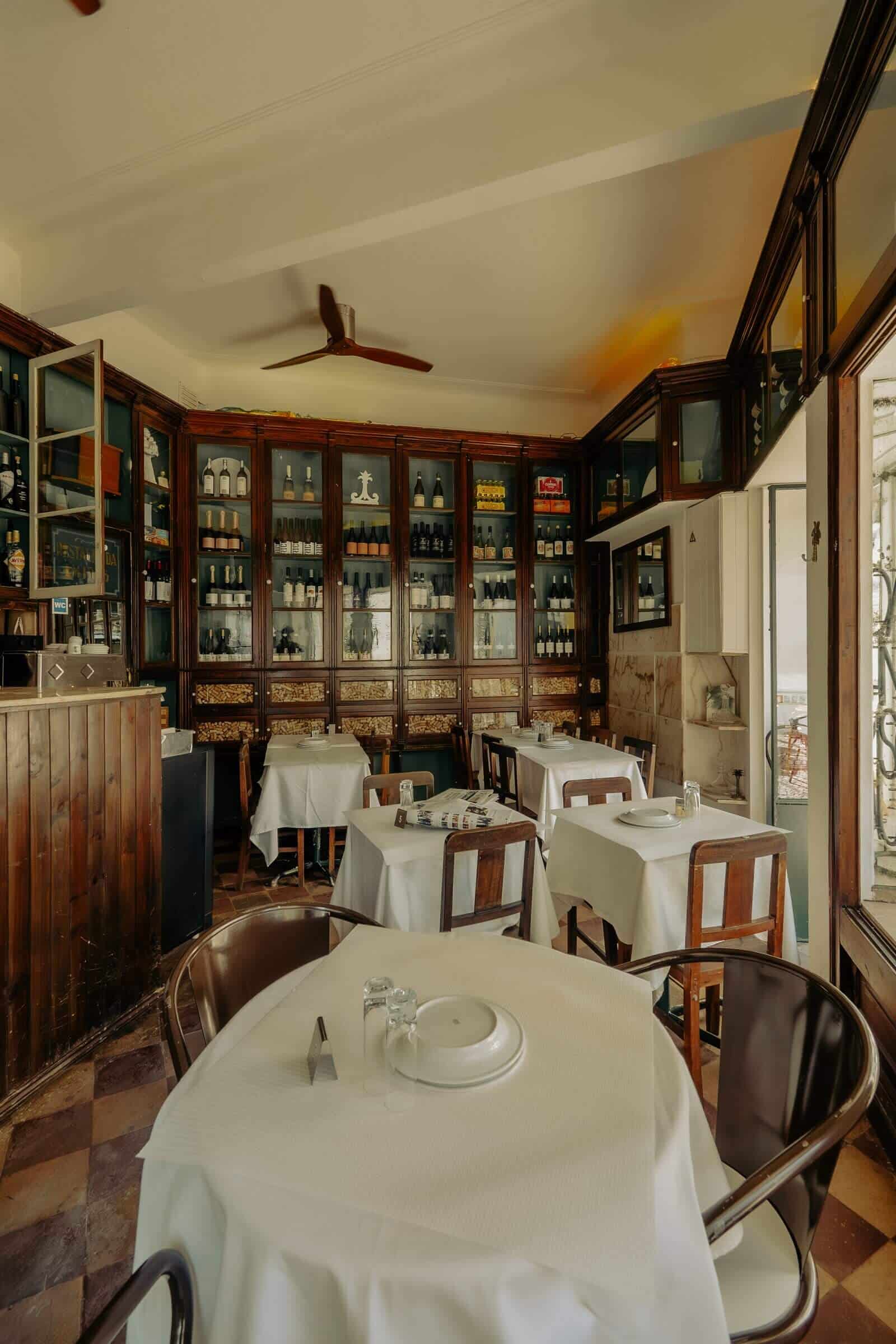 The room laid, before service
